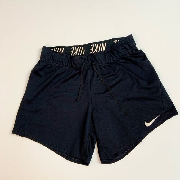 Nike DRI-Fit Black Athletic Mid Rise Drawstrings Training Shorts Women's size XS - Picture 3 of 9